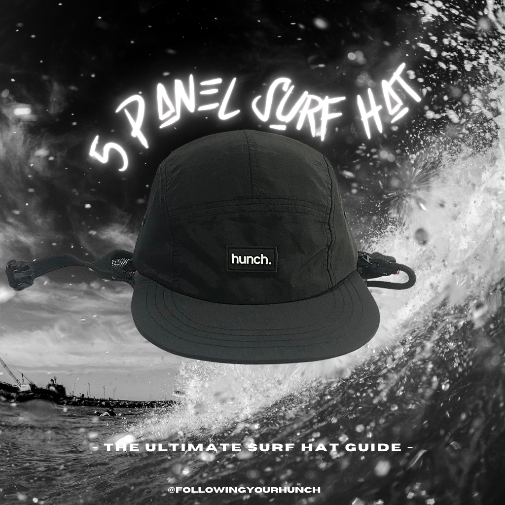 surf hat, surf hats, hunch surf hat, hunch hat, 5 panel surf hat, 5 panel black hat